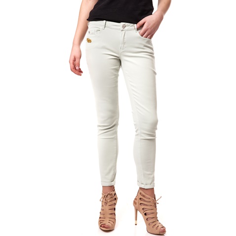 SCOTCH & SODA-Γυναικείο παντελόνι SCOTCH & SODA λευκό-γαλάζιο