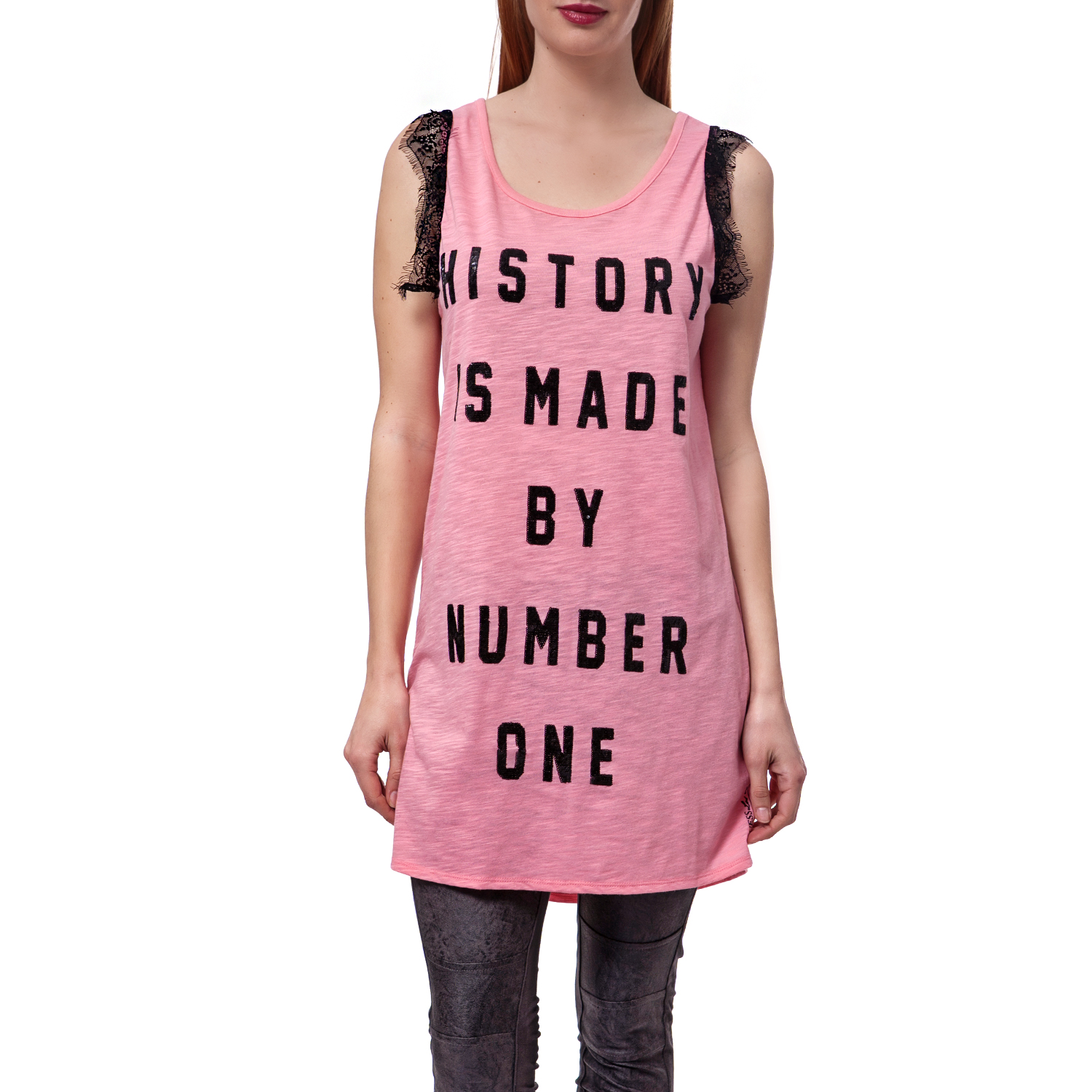Γυναικεία/Ρούχα/Μπλούζες/Αμάνικες GUESS - Γυναικεία μπλούζα Guess ροζ