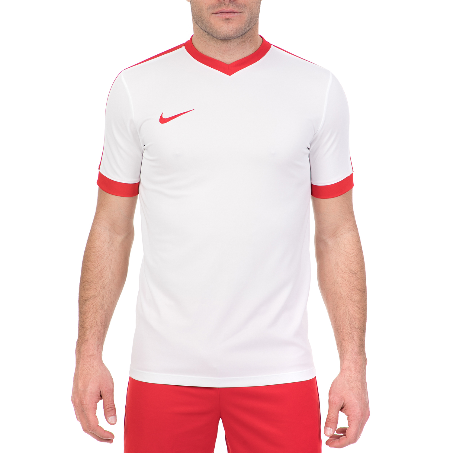 Ανδρικά/Ρούχα/Αθλητικά/T-shirt NIKE - Ανδρική κοντομάνικη μπλούζα NIKE STRIKER IV λευκή