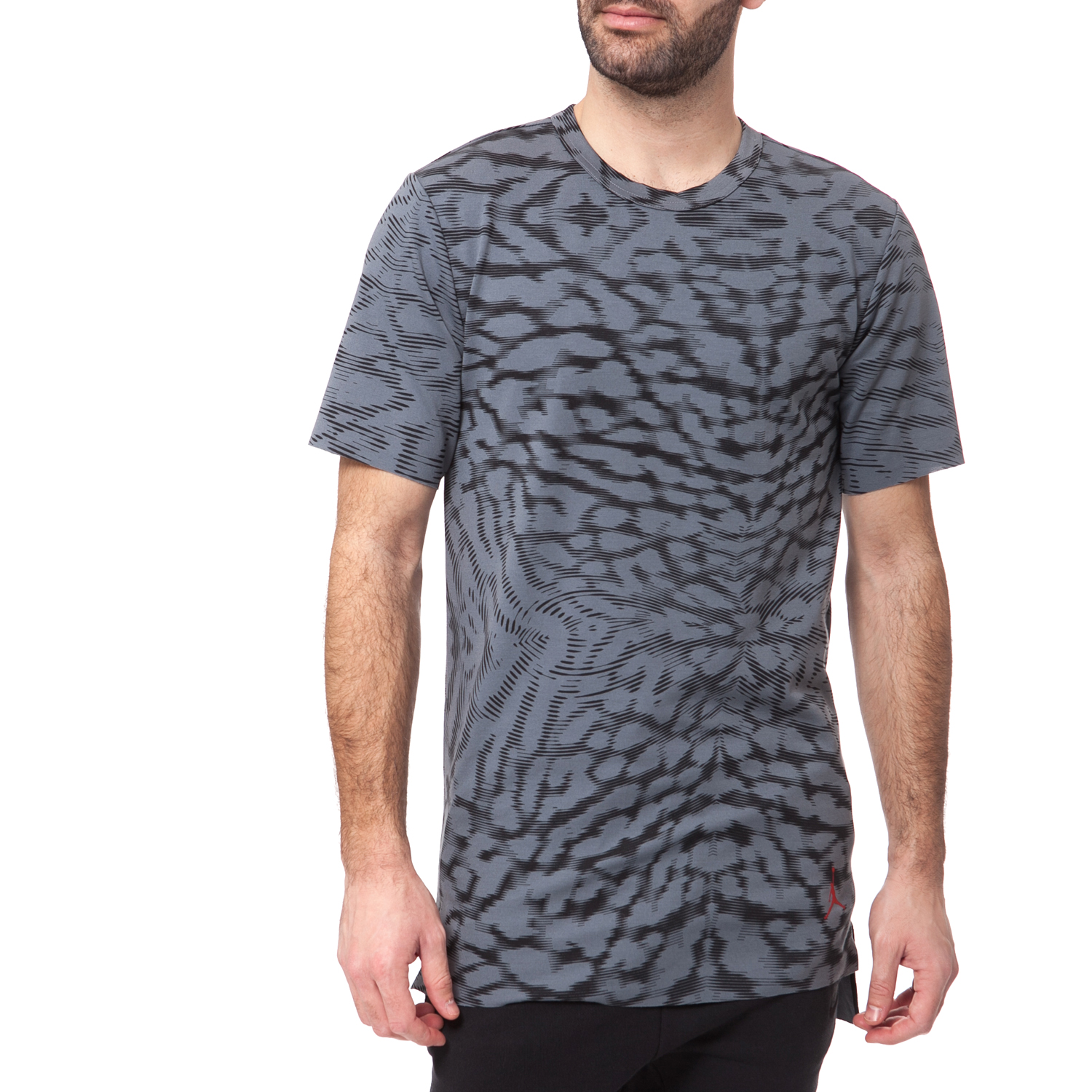 Ανδρικά/Ρούχα/Αθλητικά/T-shirt NIKE - Ανδρική μπλούζα Nike μαύρη-γκρι