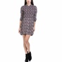 JUICY COUTURE-Γυναικείο mini φόρεμα JUICY COUTURE TIVIOLI FLORAL SMOCKED μπεζ