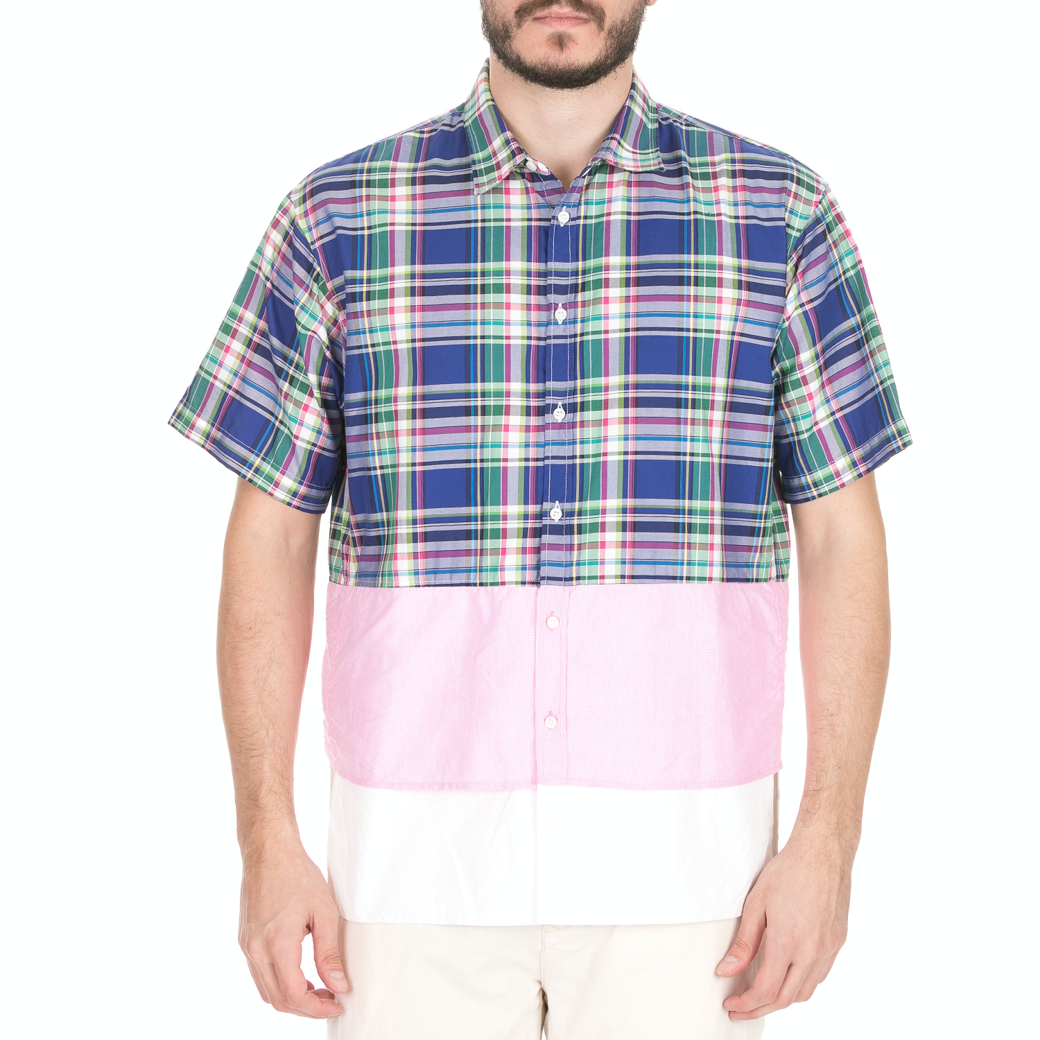 Ανδρικά/Ρούχα/Πουκάμισα/Κοντομάνικα-Αμάνικα Dsquared2 - Ανδρικό κοντομάνικο πουκάμισο Dsquared2 μπλε ροζ