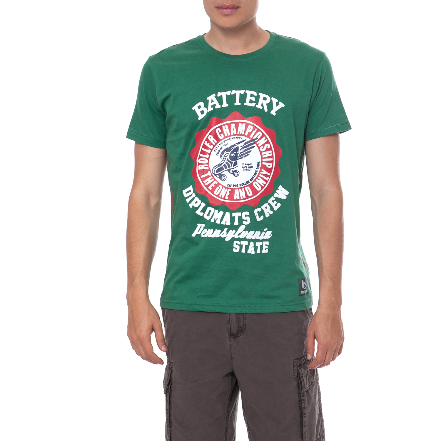 Ανδρικά/Ρούχα/Μπλούζες/Κοντομάνικες BATTERY - Ανδρική μπλούζα Battery πράσινη
