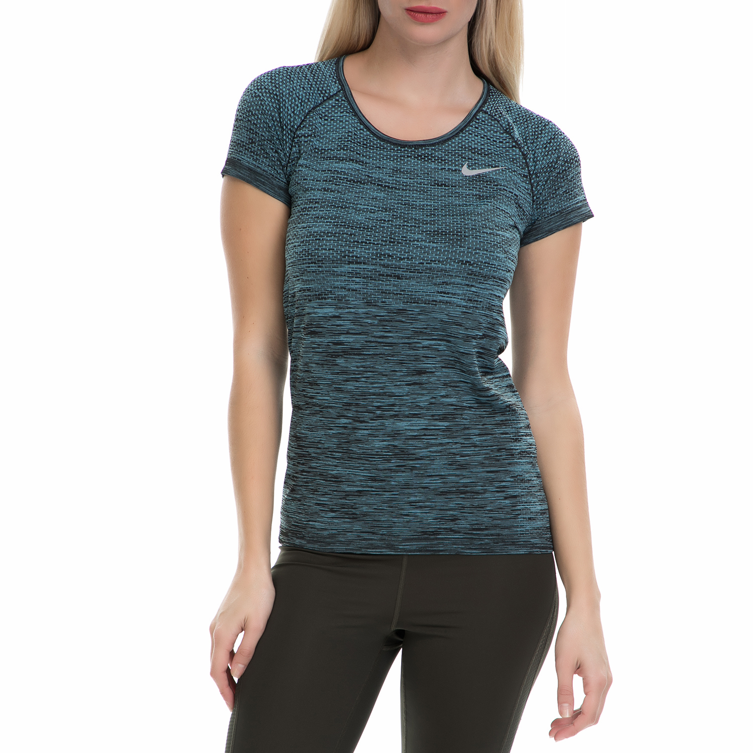 Γυναικεία/Ρούχα/Αθλητικά/T-shirt-Τοπ NIKE - Γυναικεία αθλητική μπλούζα NΙKΕ DF KNIT TOP μπλε-μαύρη