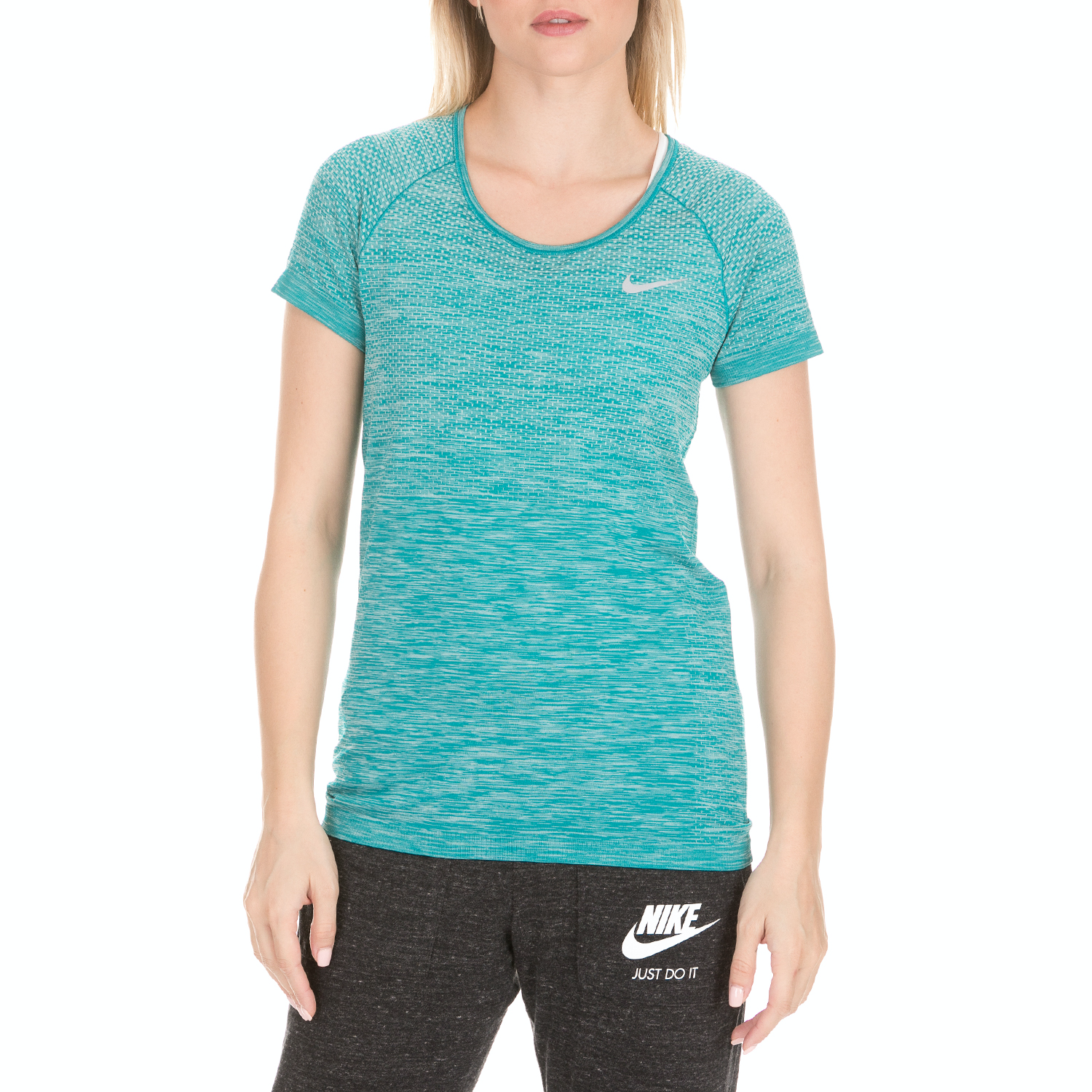 Γυναικεία/Ρούχα/Αθλητικά/T-shirt-Τοπ NIKE - Γυναικείο t-shirt NIKE DF KNIT TOP SS πράσινο