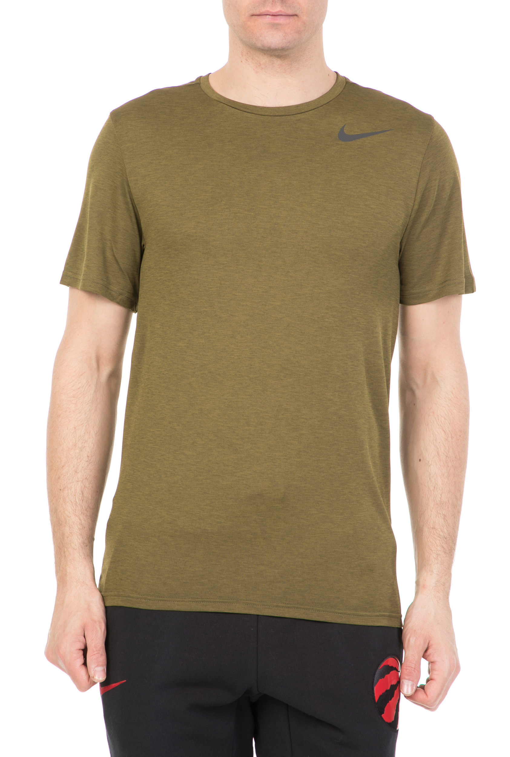 NIKE - Ανδρική κοντομάνικη μπλούζα NIKE BREATHE χακί Ανδρικά/Ρούχα/Αθλητικά/T-shirt