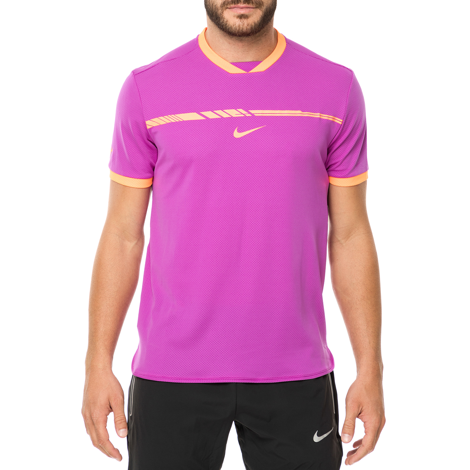 Ανδρικά/Ρούχα/Αθλητικά/T-shirt NIKE - Ανδρικό t-shirt τένις Nike Court AeroReact Rafa Challenger μοβ