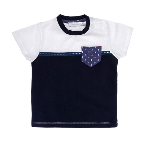 PATACHOU-Παιδική μπλούζα PATACHOU άσπρη-μπλε    