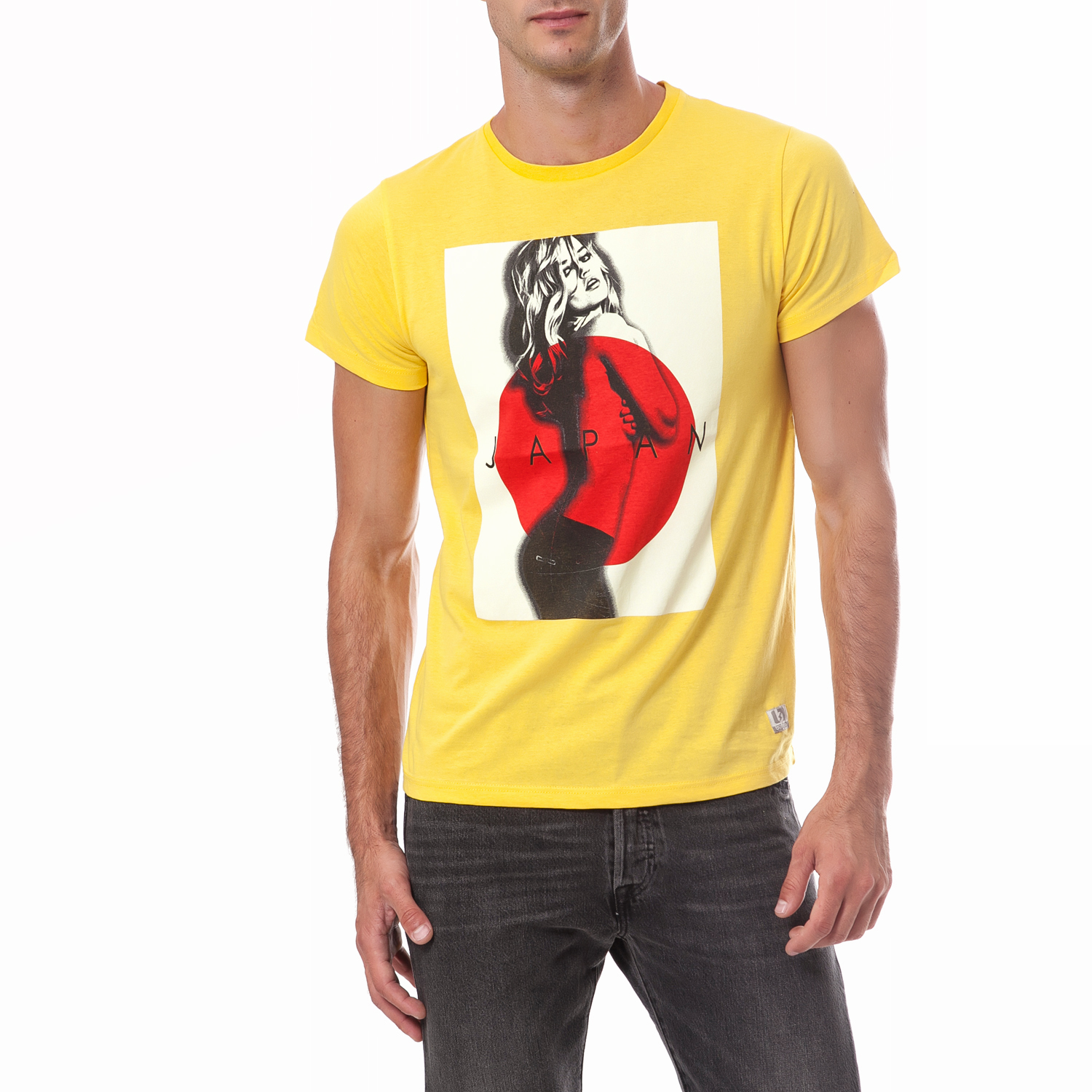 Ανδρικά/Ρούχα/Μπλούζες/Κοντομάνικες BATTERY - Ανδρική μπλούζα Battery κίτρινη