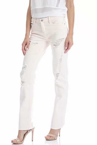 CALVIN KLEIN JEANS-Γυναικείο τζιν παντελόνι CALVIN KLEIN JEANS λευκό