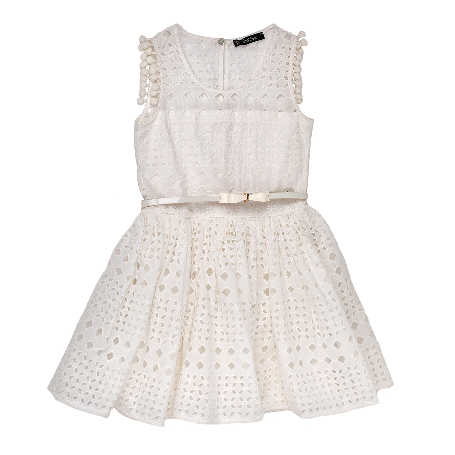 Παιδικά/Girls/Ρούχα/Φορέματα Κοντομάνικα-Αμάνικα JAKIOO - Παιδικό αμάνικο φόρεμα JAKIOO λευκό