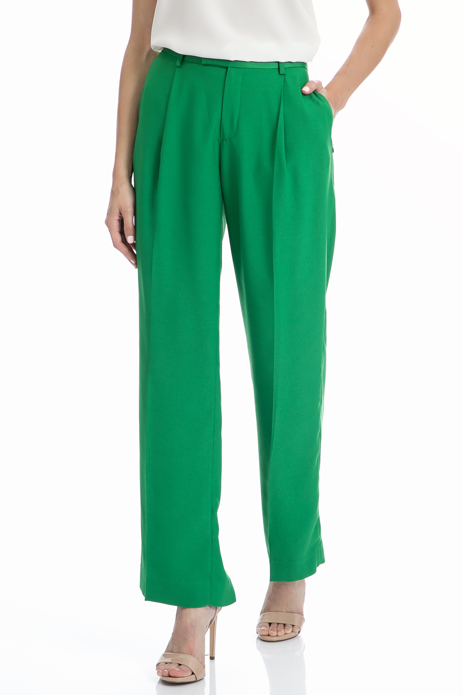 Γυναικεία/Ρούχα/Παντελόνια/Παντελόνες SCOTCH & SODA - Γυναικεία παντελόνα SCOTCH & SODA Drapey πράσινη