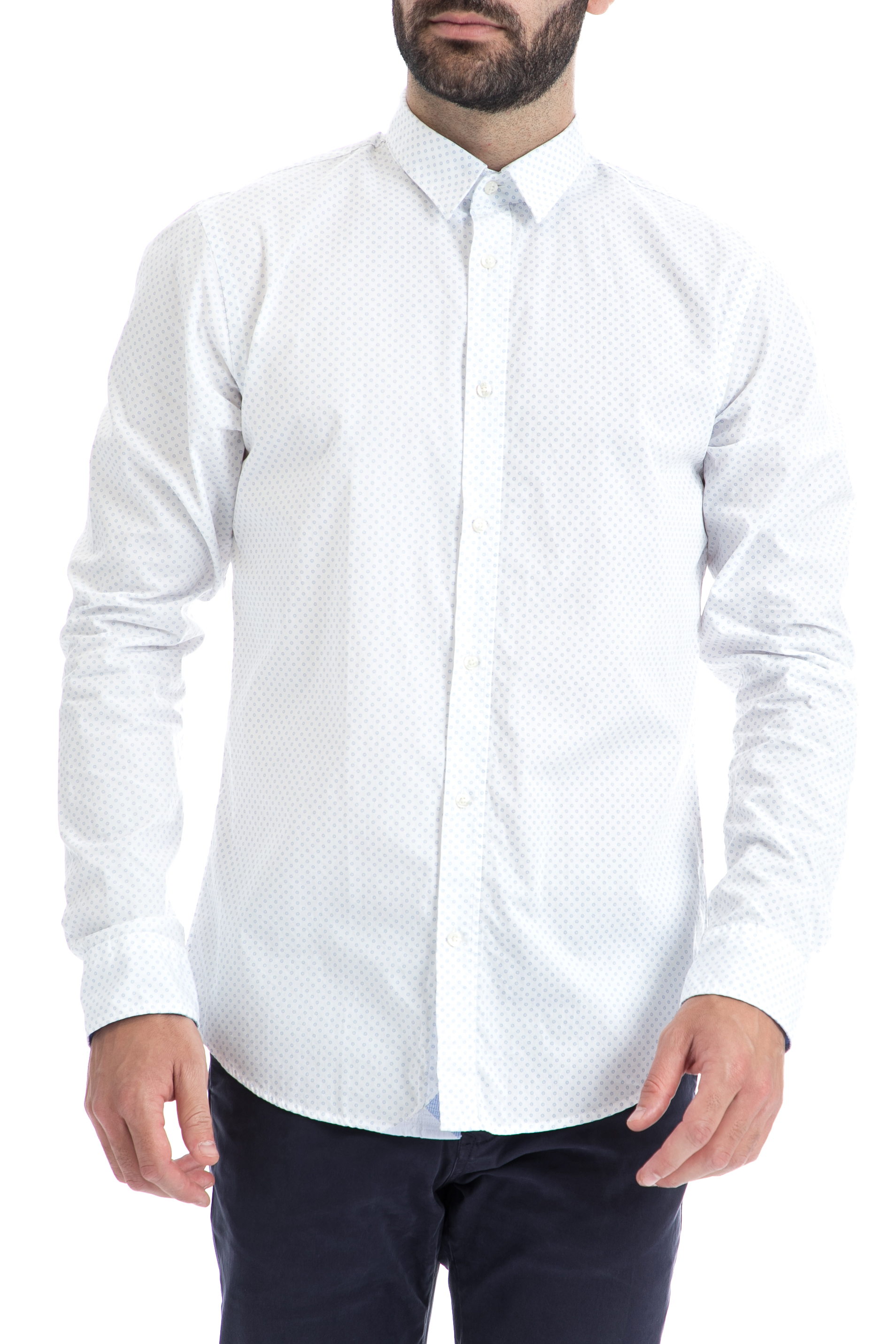 Ανδρικά/Ρούχα/Πουκάμισα/Μακρυμάνικα SCOTCH & SODA - Ανδρικό πουκάμισο SCOTCH & SODA λευκό