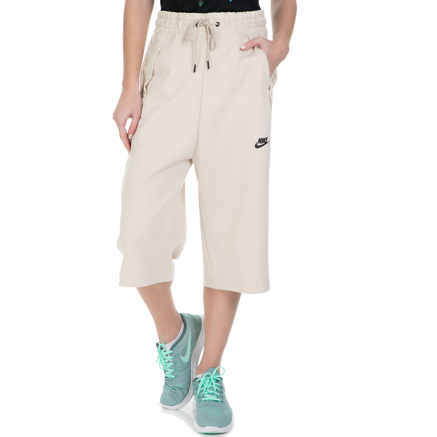 Γυναικεία/Ρούχα/Παντελόνια/Φόρμες NIKE - Γυναικεία φόρμα Nike TCH FLC SHORT 3/4 μπεζ