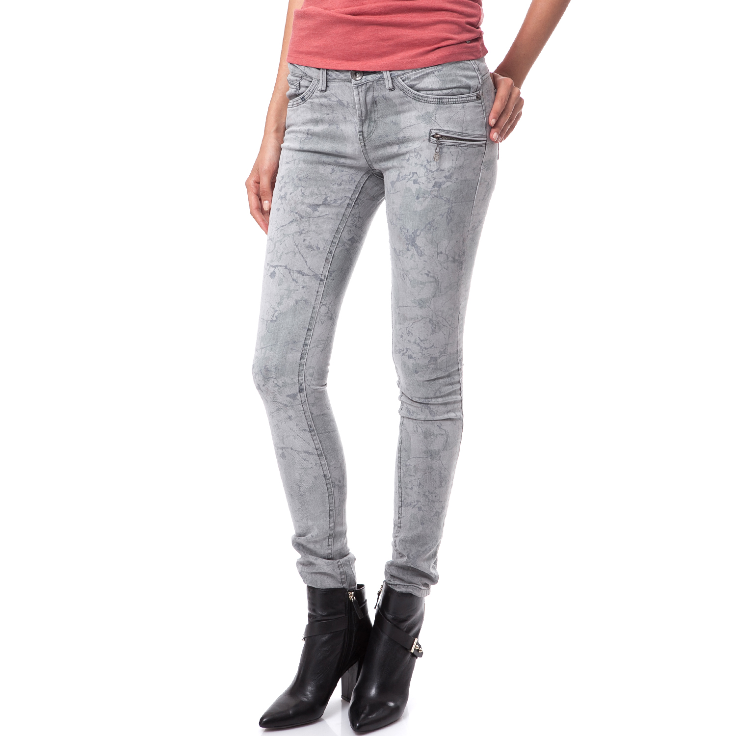 Γυναικεία/Ρούχα/Παντελόνια/Skinny GARCIA JEANS - Γυναικείο παντελόνι Garcia Jeans γκρι