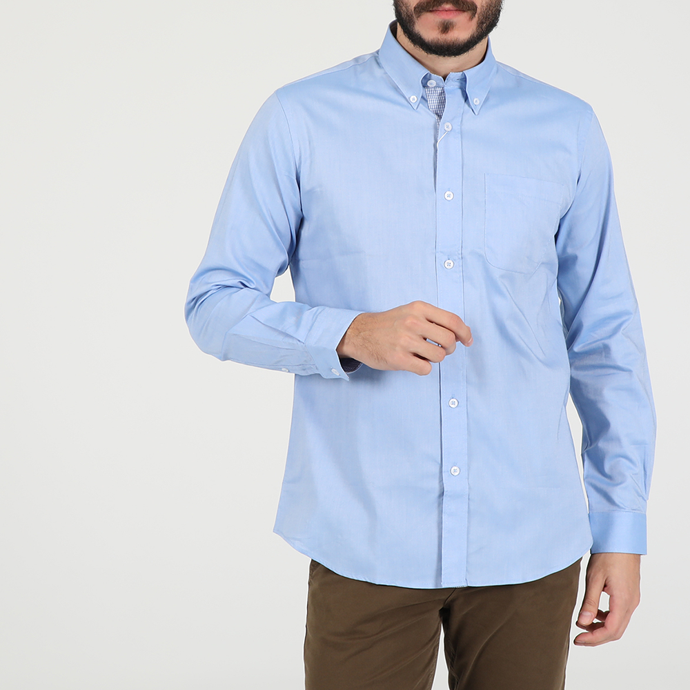 Ανδρικά/Ρούχα/Πουκάμισα/Μακρυμάνικα MARTIN & CO - Ανδρικό πουκάμισο MARTIN & CO CUSTOM FIT μπλε