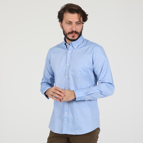MARTIN & CO-Ανδρικό πουκάμισο MARTIN & CO CUSTOM FIT μπλε