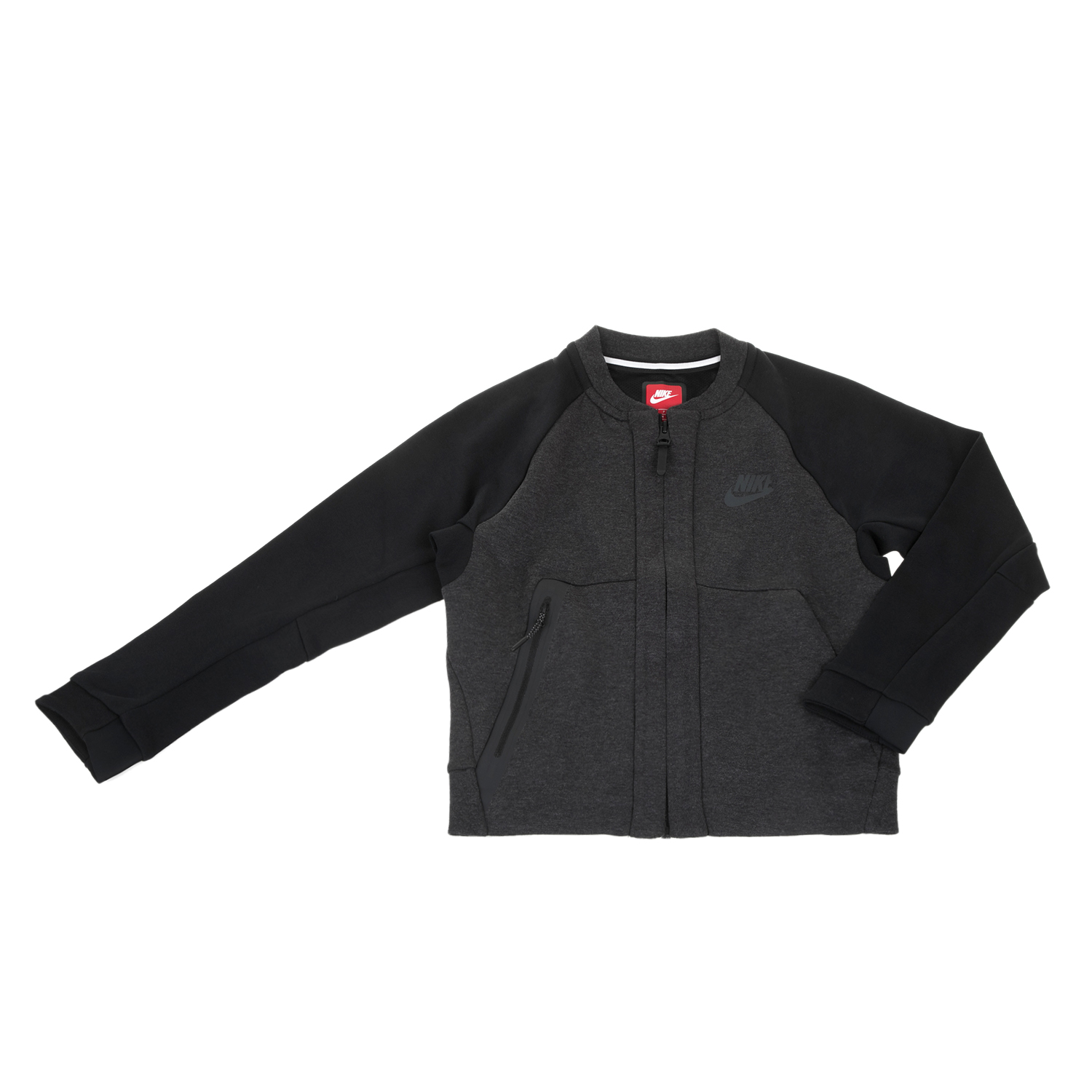 Παιδικά/Boys/Ρούχα/Φούτερ NIKE - Αγορίστικη ζακέτα NIKE TCH FLC γκρι-μαύρη