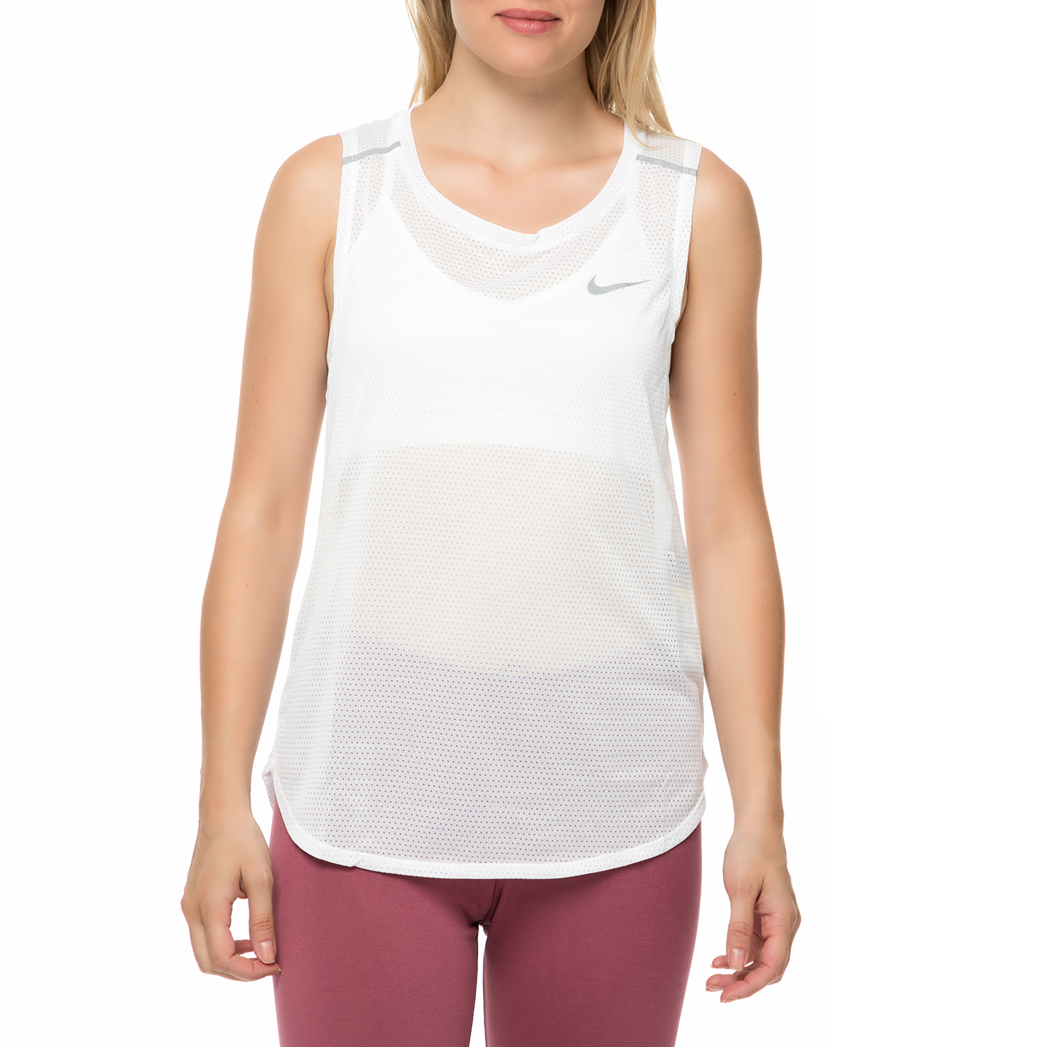 Γυναικεία/Ρούχα/Αθλητικά/T-shirt-Τοπ NIKE - Γυναικείο αθλητικό φανελάκι Nike Breathe λευκό