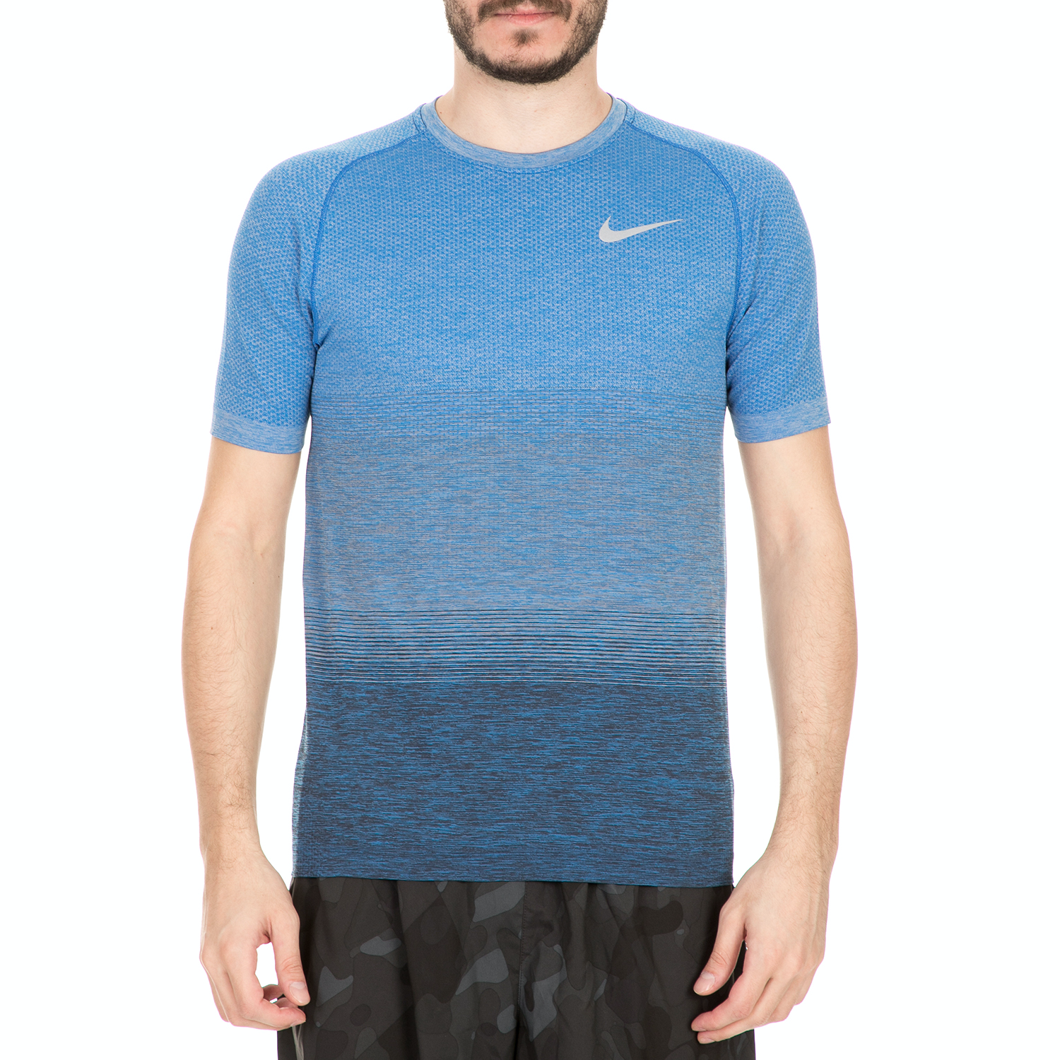 NIKE - Ανδρική αθλητική κοντομάνικη μπλούζα NIKE DF KNIT γαλάζιο Ανδρικά/Ρούχα/Αθλητικά/T-shirt
