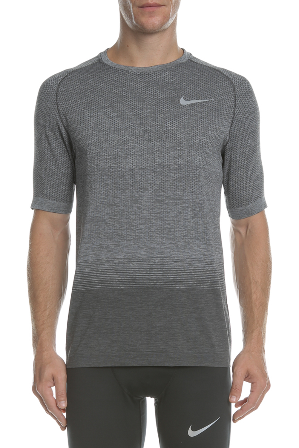 Ανδρικά/Ρούχα/Αθλητικά/T-shirt NIKE - Ανδρική κοντομάνικη μπλούζα NIKE DRI-FIT KNIT σκούρο γκρι
