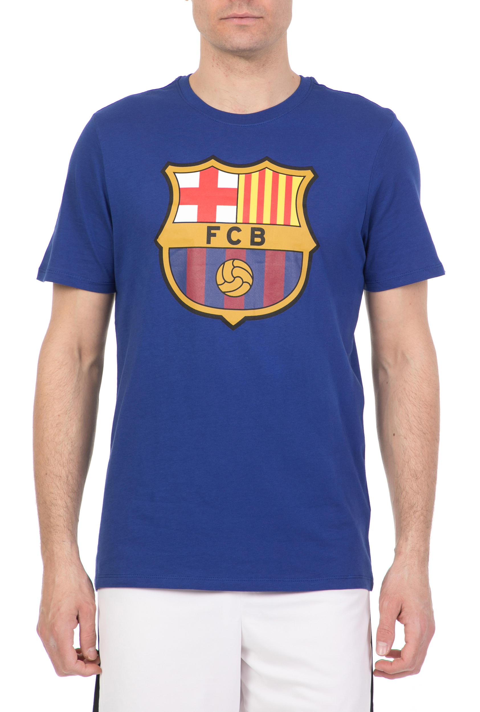NIKE Ανδρικό αθλητικό t-shirt FCB NIKE EVERGREEN CREST μπλε