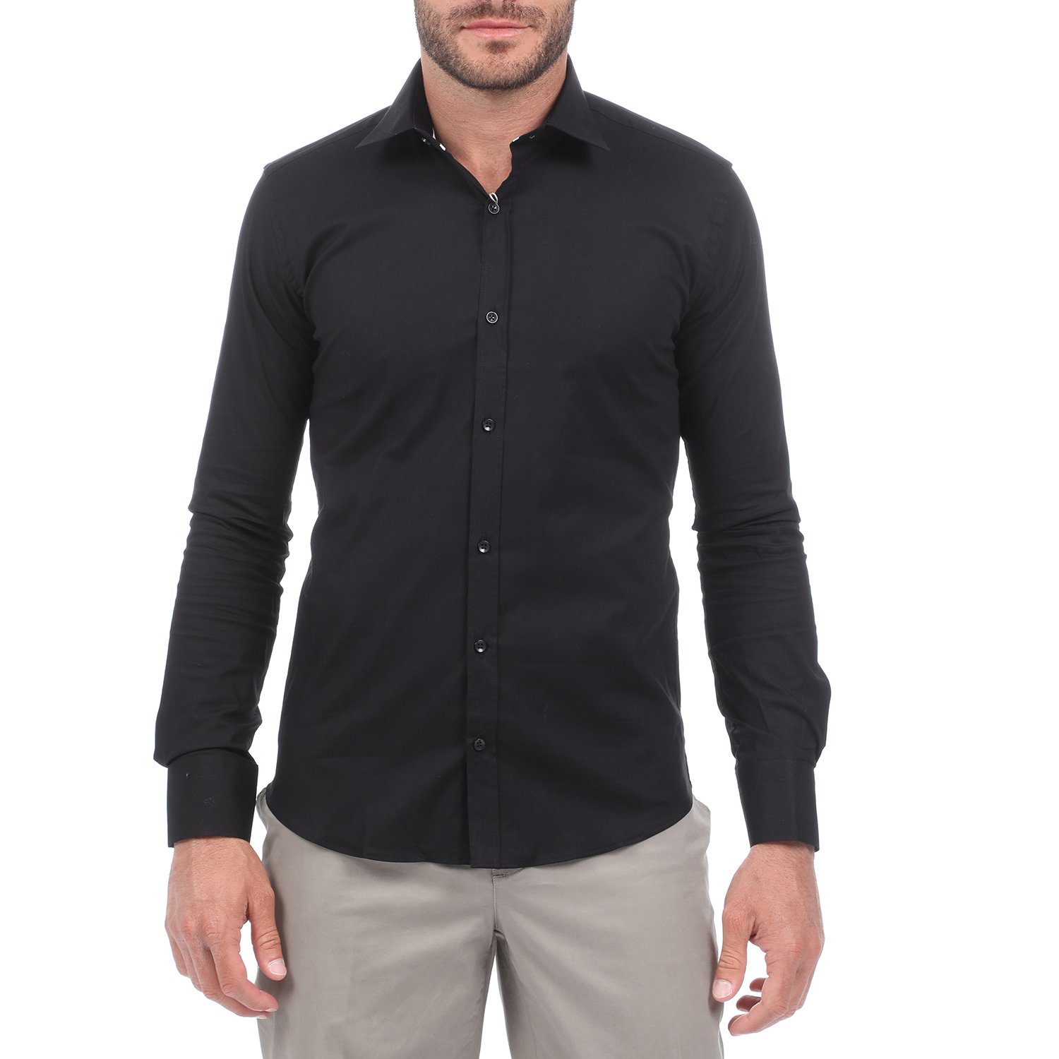 Ανδρικά/Ρούχα/Πουκάμισα/Μακρυμάνικα MARTIN & CO - Ανδρικό πουκάμισο MARTIN & CO SLIM FIT μαύρο