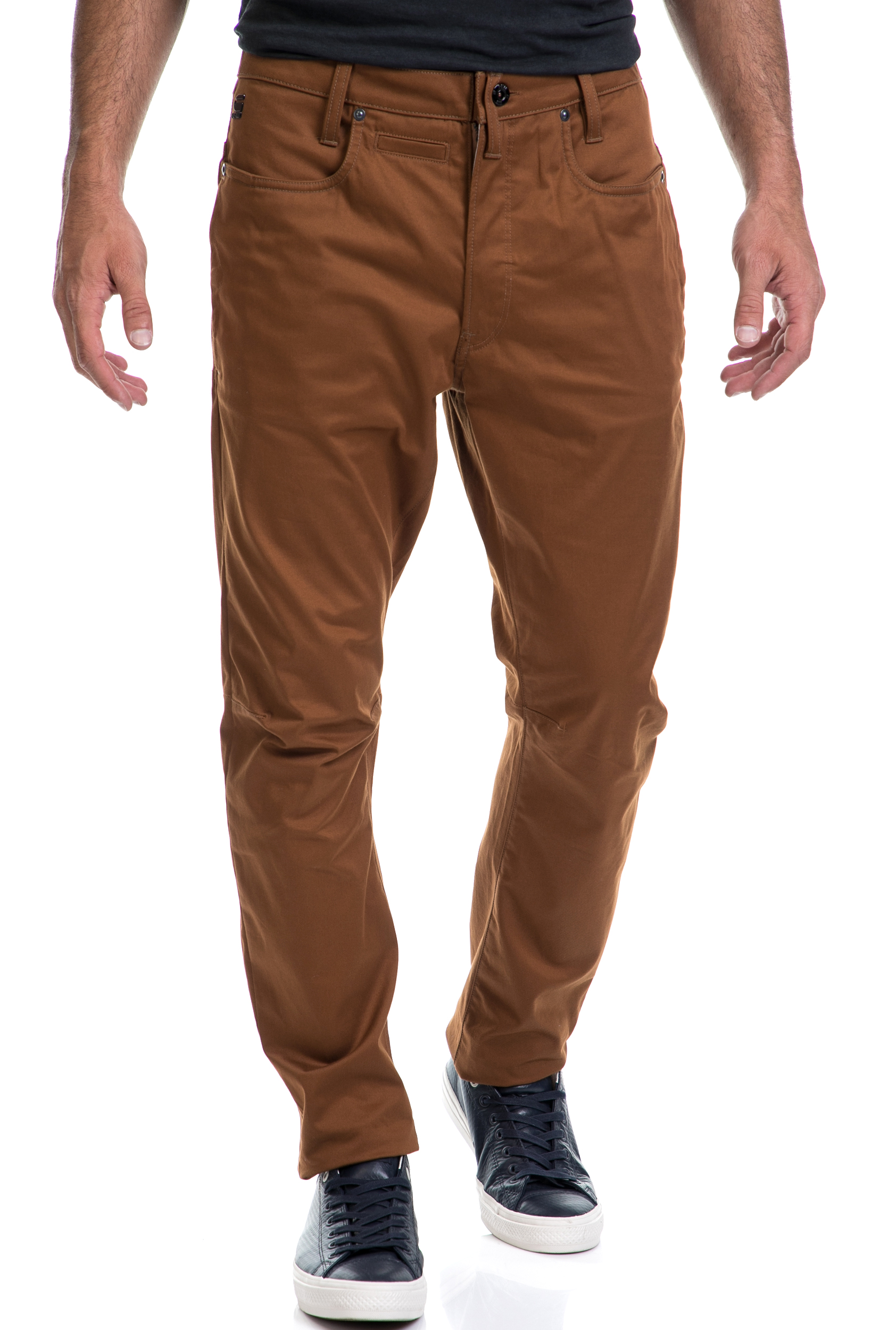 Ανδρικά/Ρούχα/Παντελόνια/Ισια Γραμμή G-STAR RAW - Ανδρικό παντελόνι D-Staq 3D Tapered G-STAR RAW καφέ