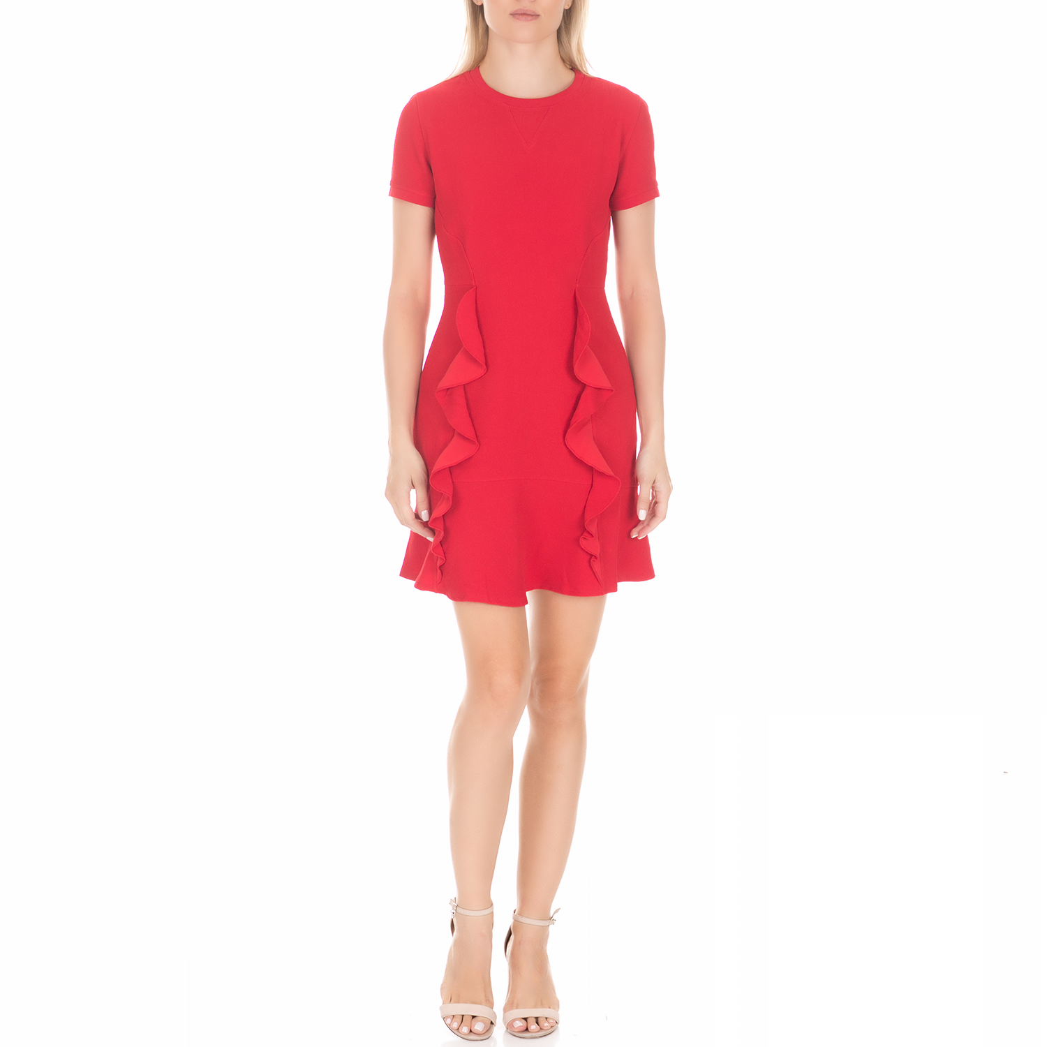 Γυναικεία/Ρούχα/Φορέματα/Μίνι JUICY COUTURE - Γυναικείο μίνι φόρεμα JUICY COUTURE SABLE RUFFLE κόκκινο