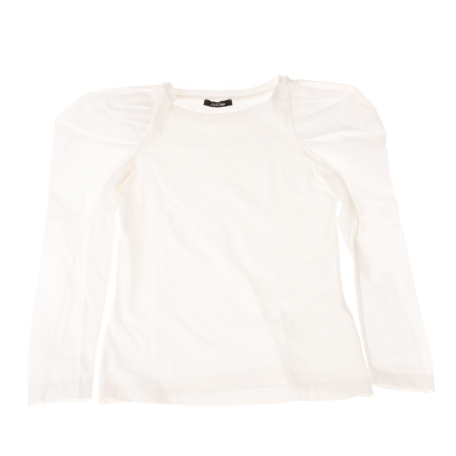 Παιδικά/Girls/Ρούχα/Μπλούζες Μακρυμάνικες JAKIOO - Παιδική μπλούζα JAKIOO T-SHIRT MANICA PIEGOLINE λευκή