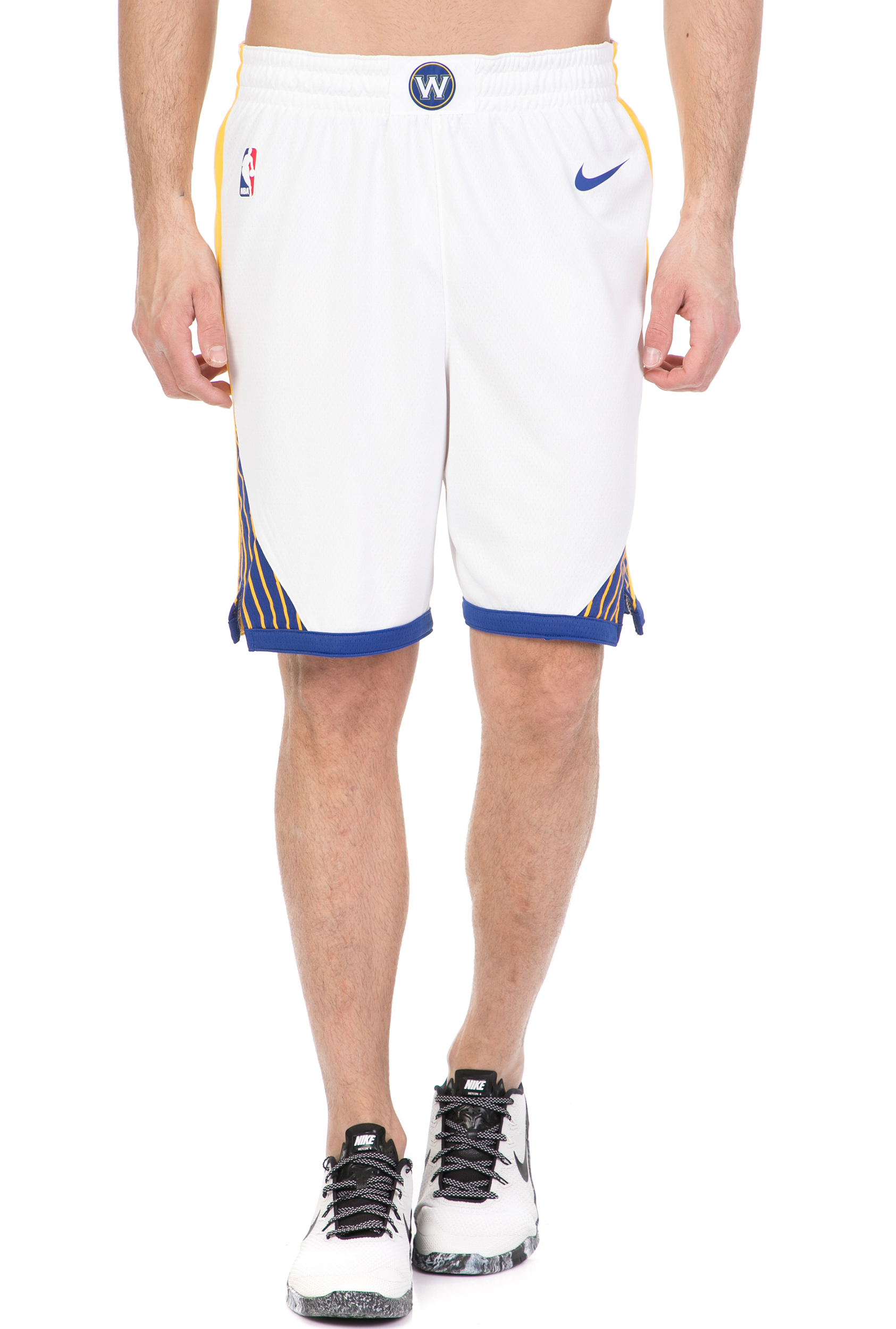 NIKE - Ανδρικό σορτς μπάσκετ GSW M NK SWGMN λευκό Ανδρικά/Ρούχα/Σορτς-Βερμούδες/Αθλητικά