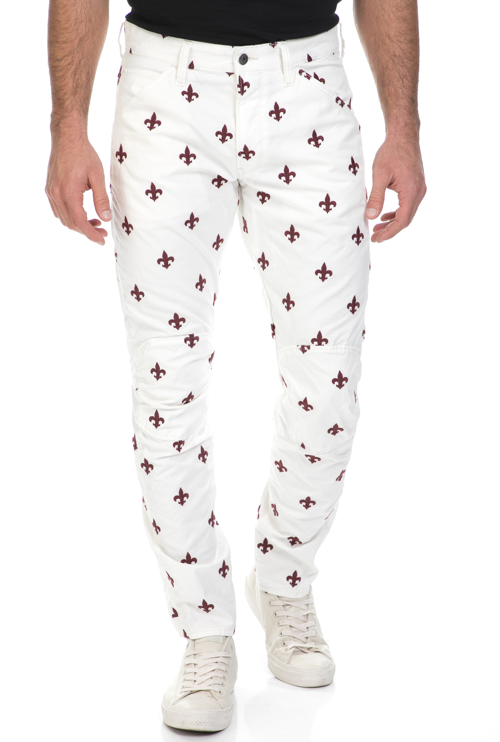 G-STAR RAW - Ανδρικό παντελόνι 3D TAPERED COJ G-STAR λευκό-κόκκινο Ανδρικά/Ρούχα/Παντελόνια/Chinos