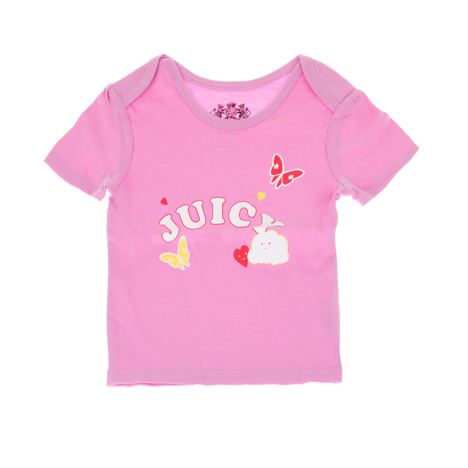 JUICY COUTURE KIDS - Βρεφικό t-shirt JUICY COUTURE KIDS RAINBOW LOVE ροζ Παιδικά/Baby/Ρούχα/Μπλούζες