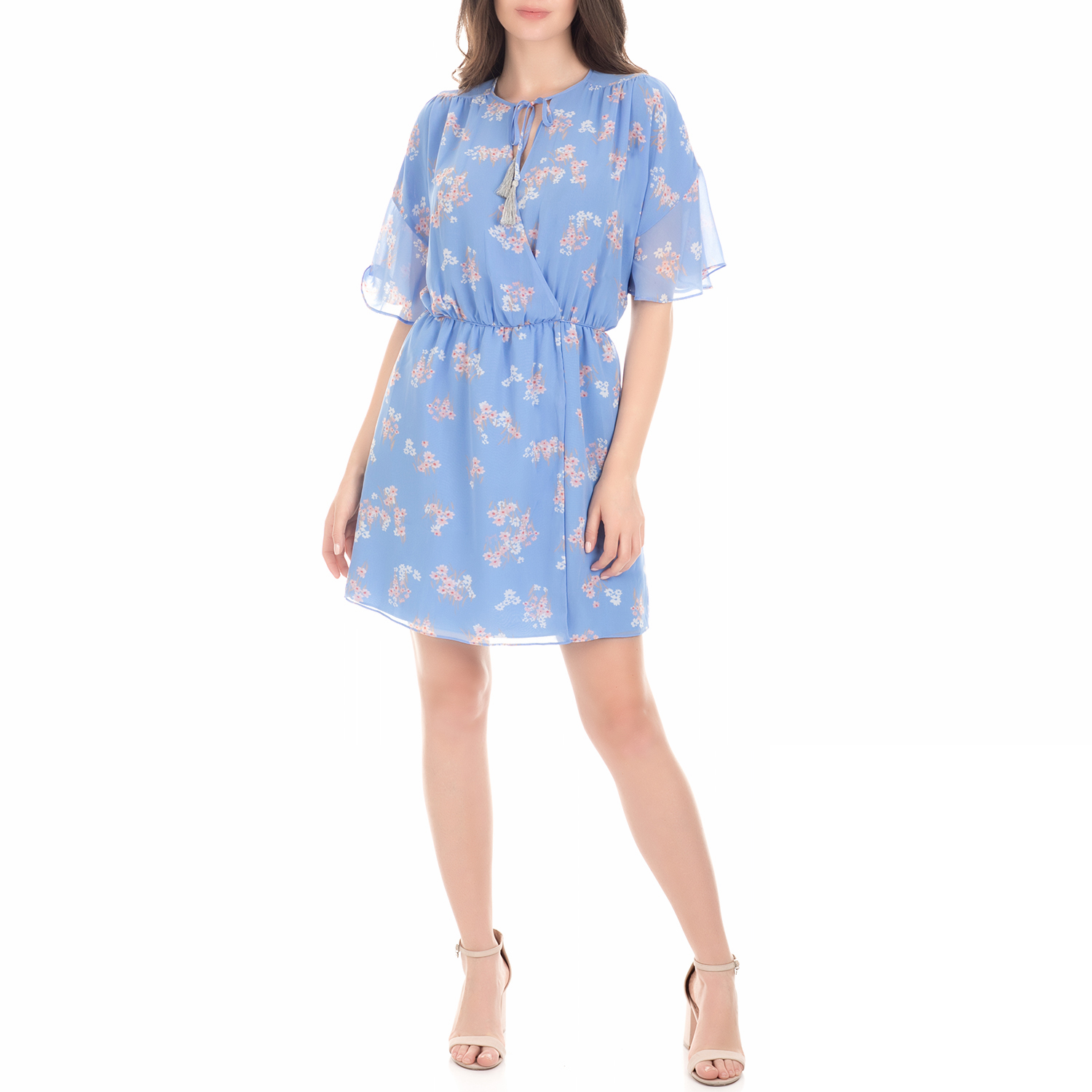 JUICY COUTURE Γυναικείο μίνι φόρεμα SW ASTER BOUQUETS FLIRTY γαλάζιο