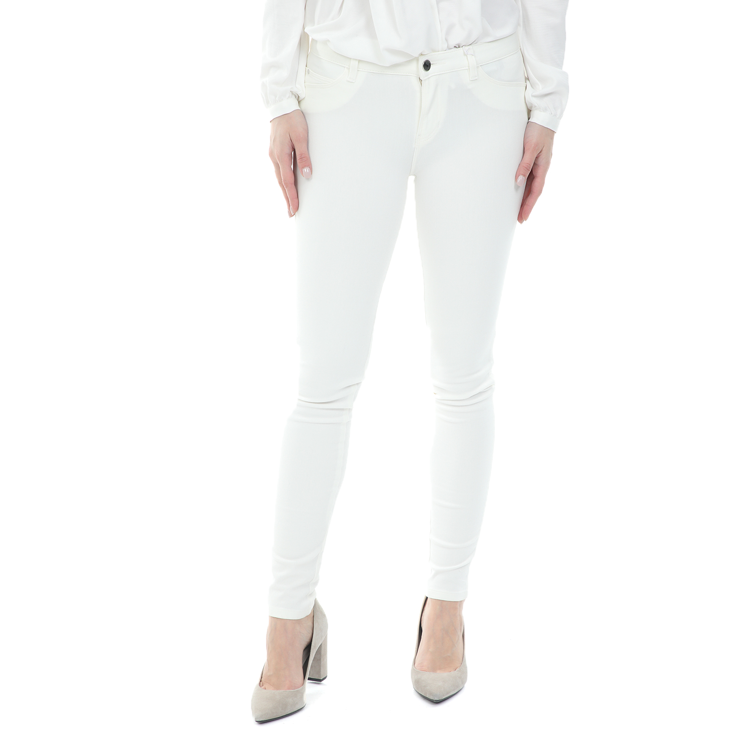 GUESS Γυναικείο jean παντελόνι GUESS CURVE X λευκό