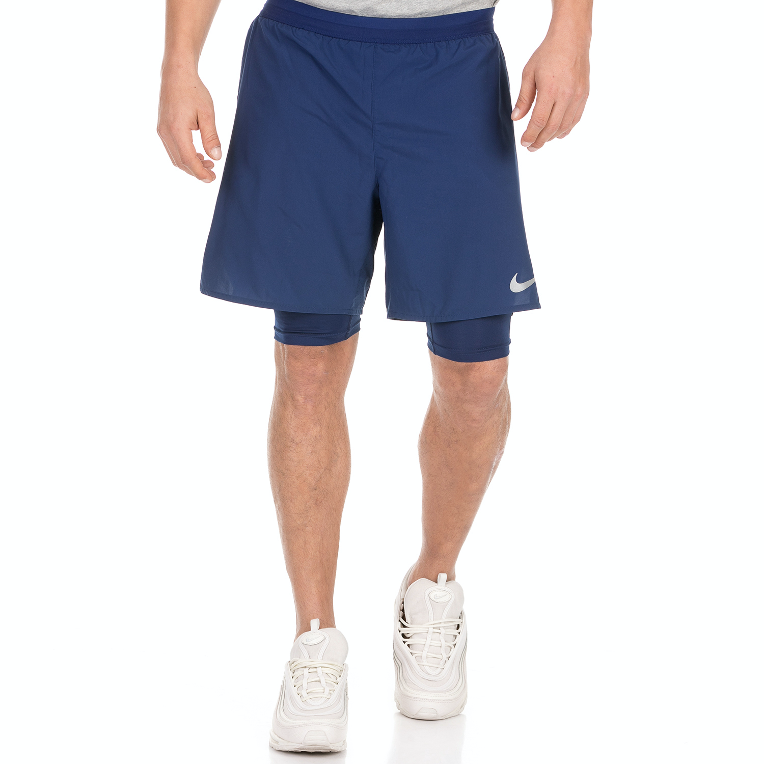 NIKE - Ανδρική βερμούδα running Nike STRIDE 2IN1 μπλε Ανδρικά/Ρούχα/Σορτς-Βερμούδες/Αθλητικά