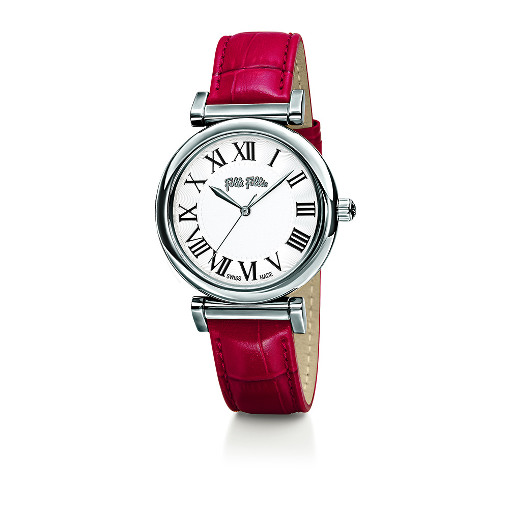 FOLLI FOLLIE Γυναικείο ρολόι με δερμάτινο λουράκι FOLLI FOLLIE OBSESSION κόκκινο