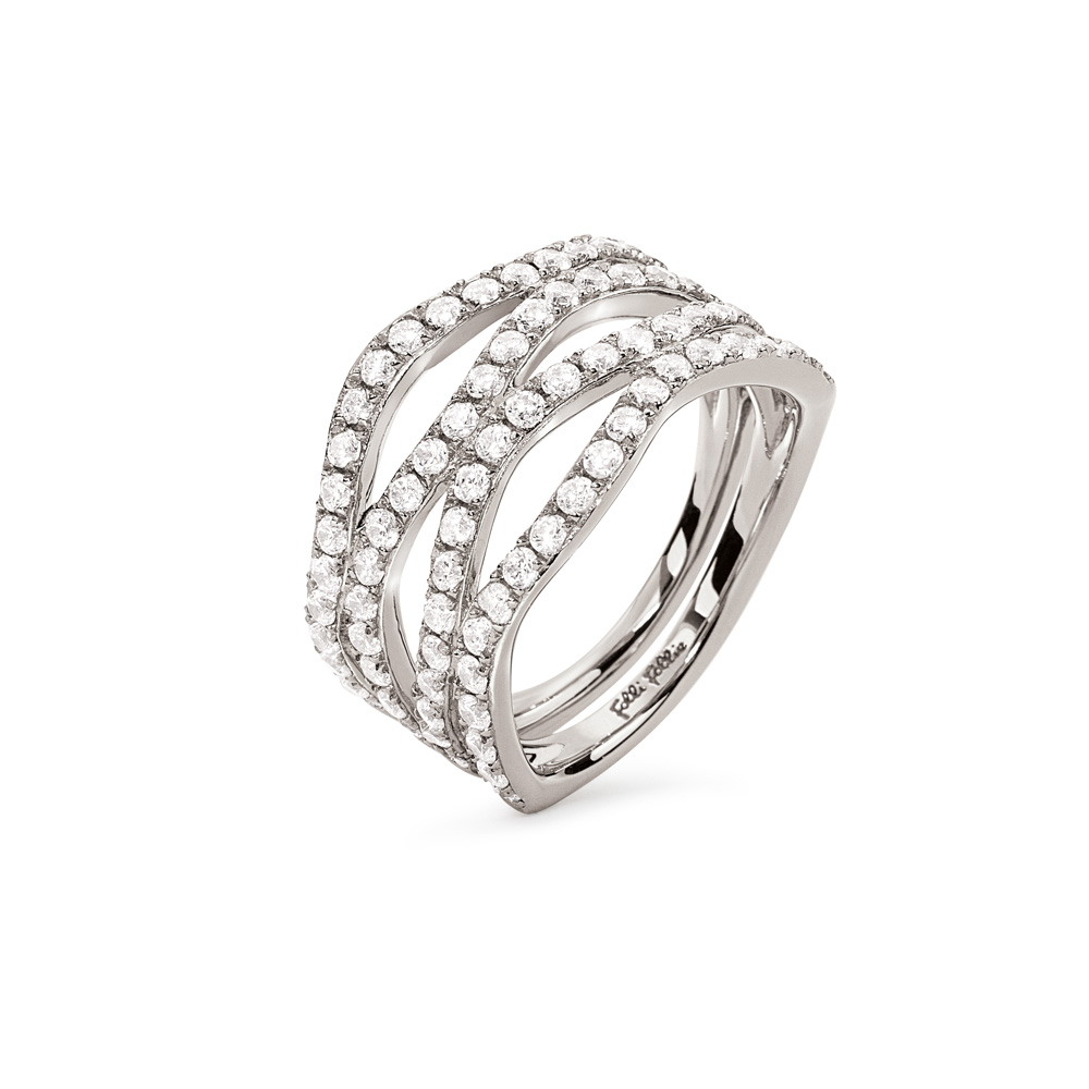 Γυναικεία/Αξεσουάρ/Κοσμήματα/Δαχτυλίδια FOLLI FOLLIE - Ασημένιο φαρδύ δαχτυλίδι FOLLI FOLLIE