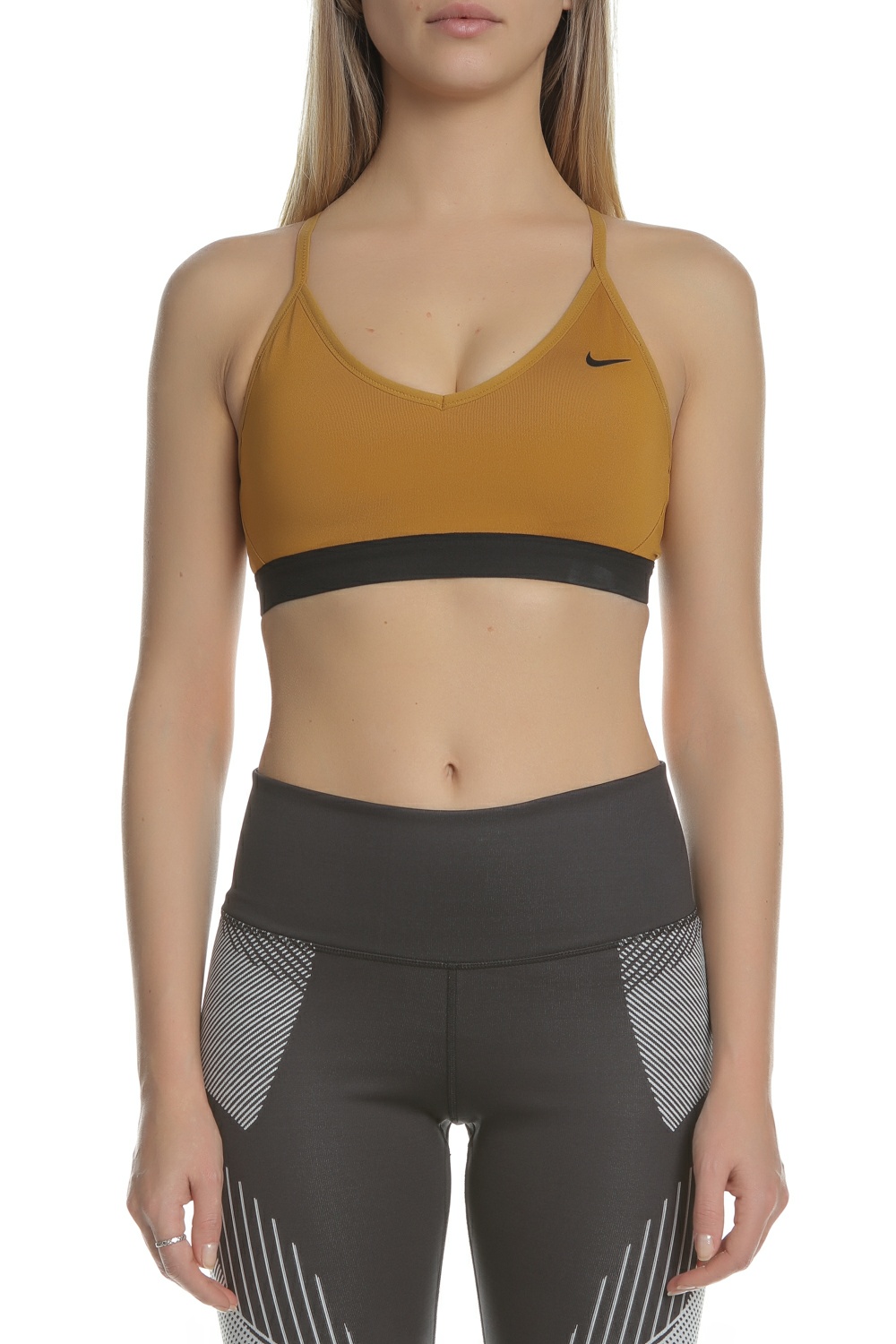 NIKE - Γυναικείο αθλητικό μπουστάκι Nike Pro Indy μπεζ Γυναικεία/Ρούχα/Αθλητικά/Μπουστάκια