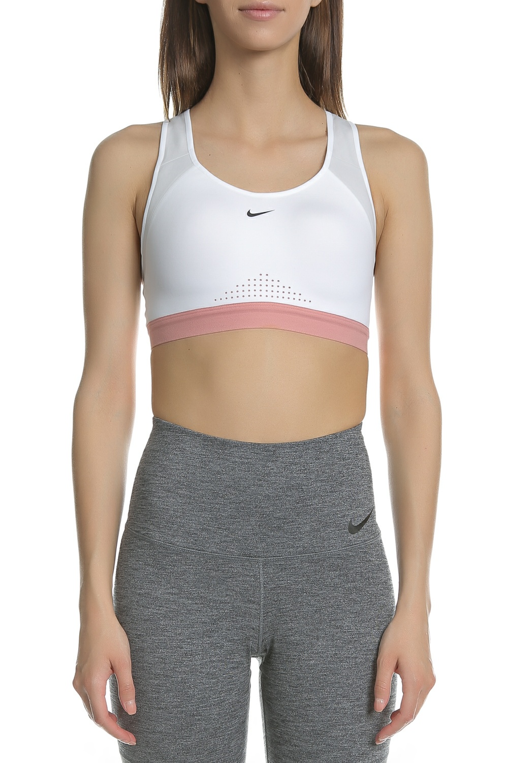 NIKE - Γυναικείο αθλητικό μπουστάκι NIKE MOTION ADAPT λευκό Γυναικεία/Ρούχα/Αθλητικά/Μπουστάκια