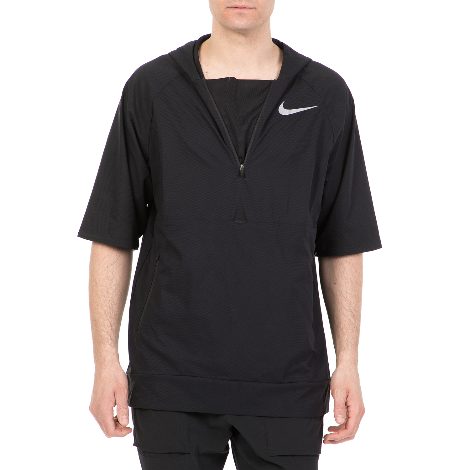 NIKE - Ανδρικό κοντομάνικο τζάκετ για τρέξιμο Nike Flex μαύρο Ανδρικά/Ρούχα/Πανωφόρια/Τζάκετς