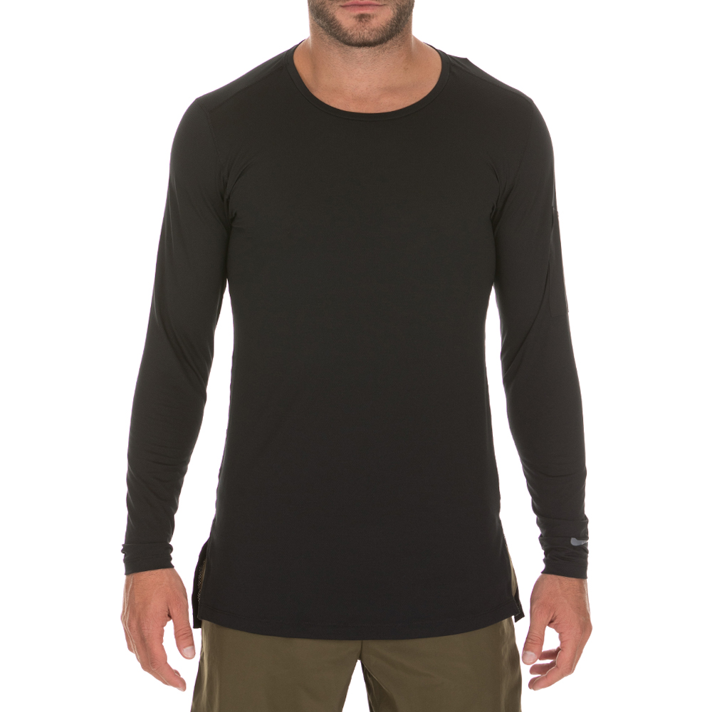 NIKE - Ανδρική αθλητική μπλούζα NIKE TOP LS FTTD UTILITY μαύρη Ανδρικά/Ρούχα/Αθλητικά/Φούτερ-Μακρυμάνικα