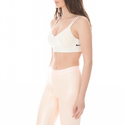 NIKE-Γυναικείο αθλητικό μπουστάκι NIKE INDY BREATHE λευκό