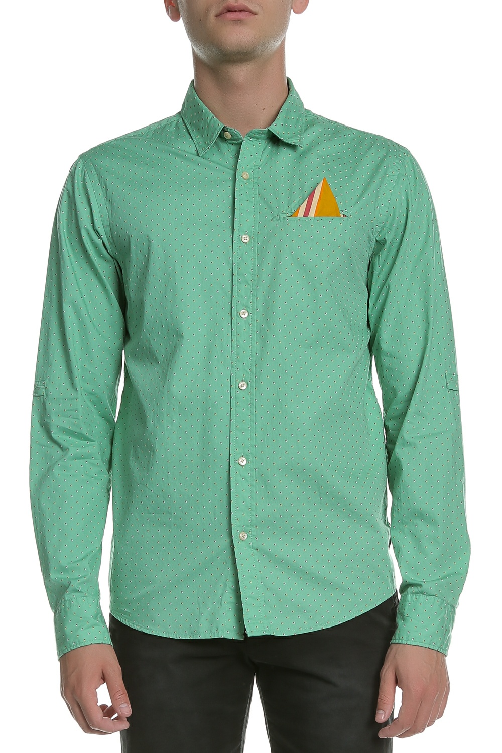 SCOTCH & SODA - Ανδρικό μακρυμάνικο πουκάμισο Scotch & Soda πράσινο πουά Ανδρικά/Ρούχα/Πουκάμισα/Μακρυμάνικα