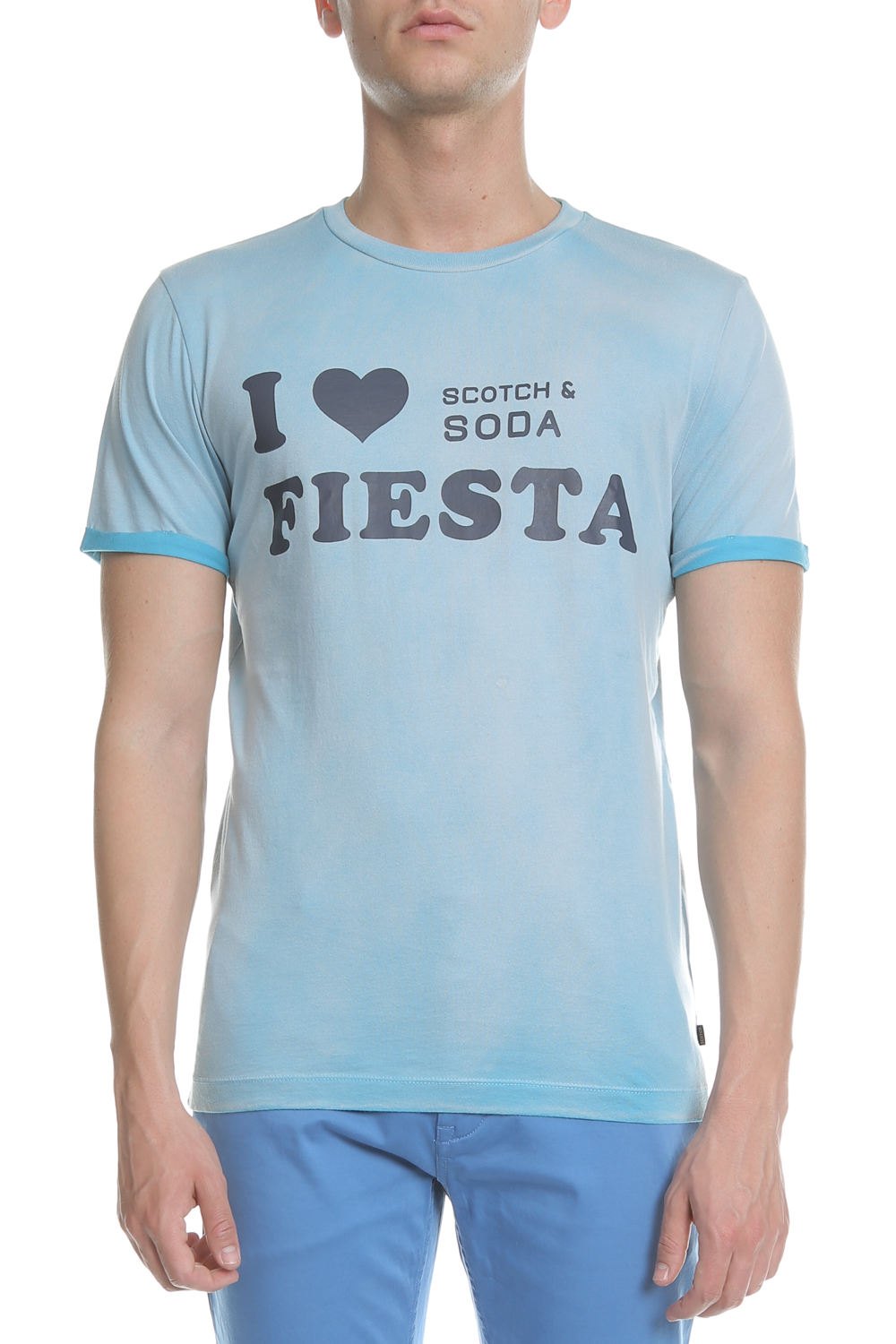 Ανδρικά/Ρούχα/Μπλούζες/Κοντομάνικες SCOTCH & SODA - Ανδρικό t-shirt Sun-bleached SCOTCH & SODA μπλε