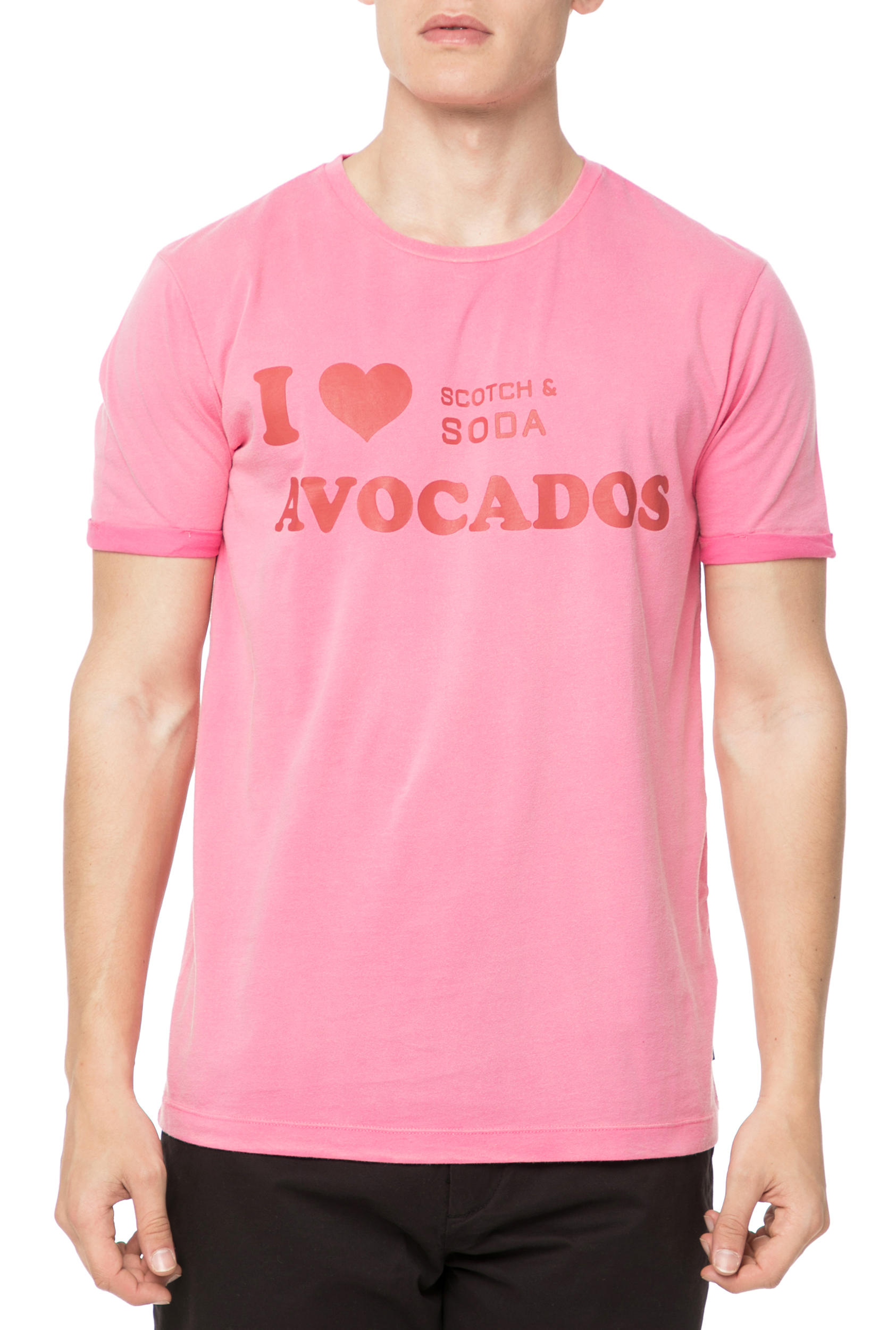 Ανδρικά/Ρούχα/Μπλούζες/Κοντομάνικες SCOTCH & SODA - Ανδρικό t-shirt Scotch & Soda Sun-bleached ροζ