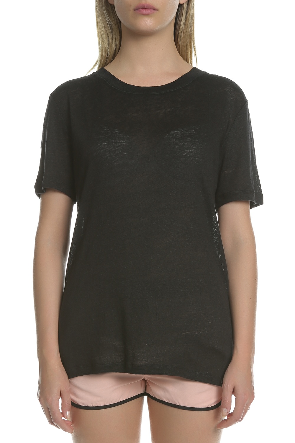 Γυναικεία/Ρούχα/Μπλούζες/Κοντομάνικες SCOTCH & SODA - Γυναικεία κοντομάνικη μπλούζα SCOTCH & SODA μαύρη