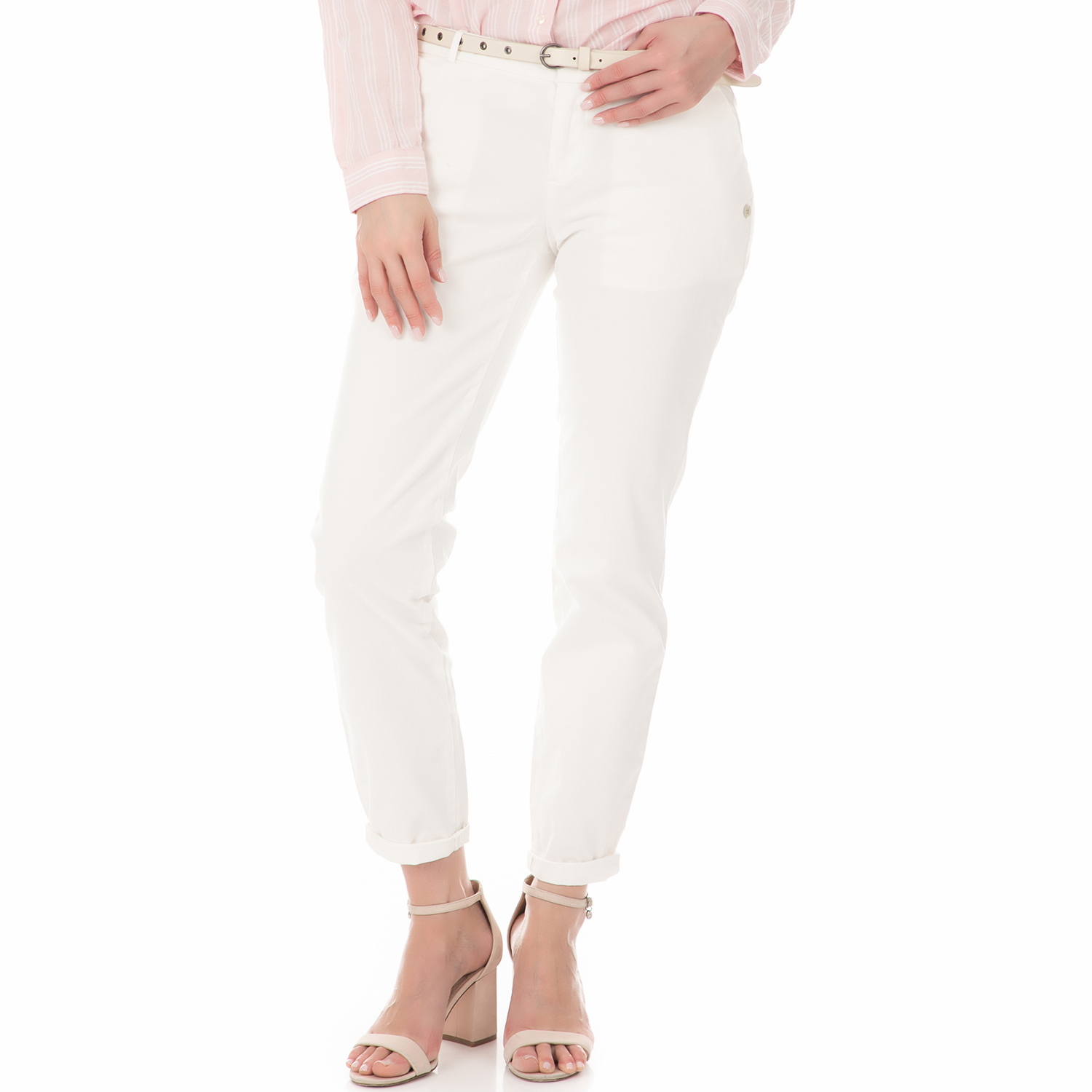SCOTCH & SODA - Γυναικείο παντελόνι chino σε ίσια γραμμή SCOTCH & SODA λευκό Γυναικεία/Ρούχα/Παντελόνια/Ισια Γραμμή