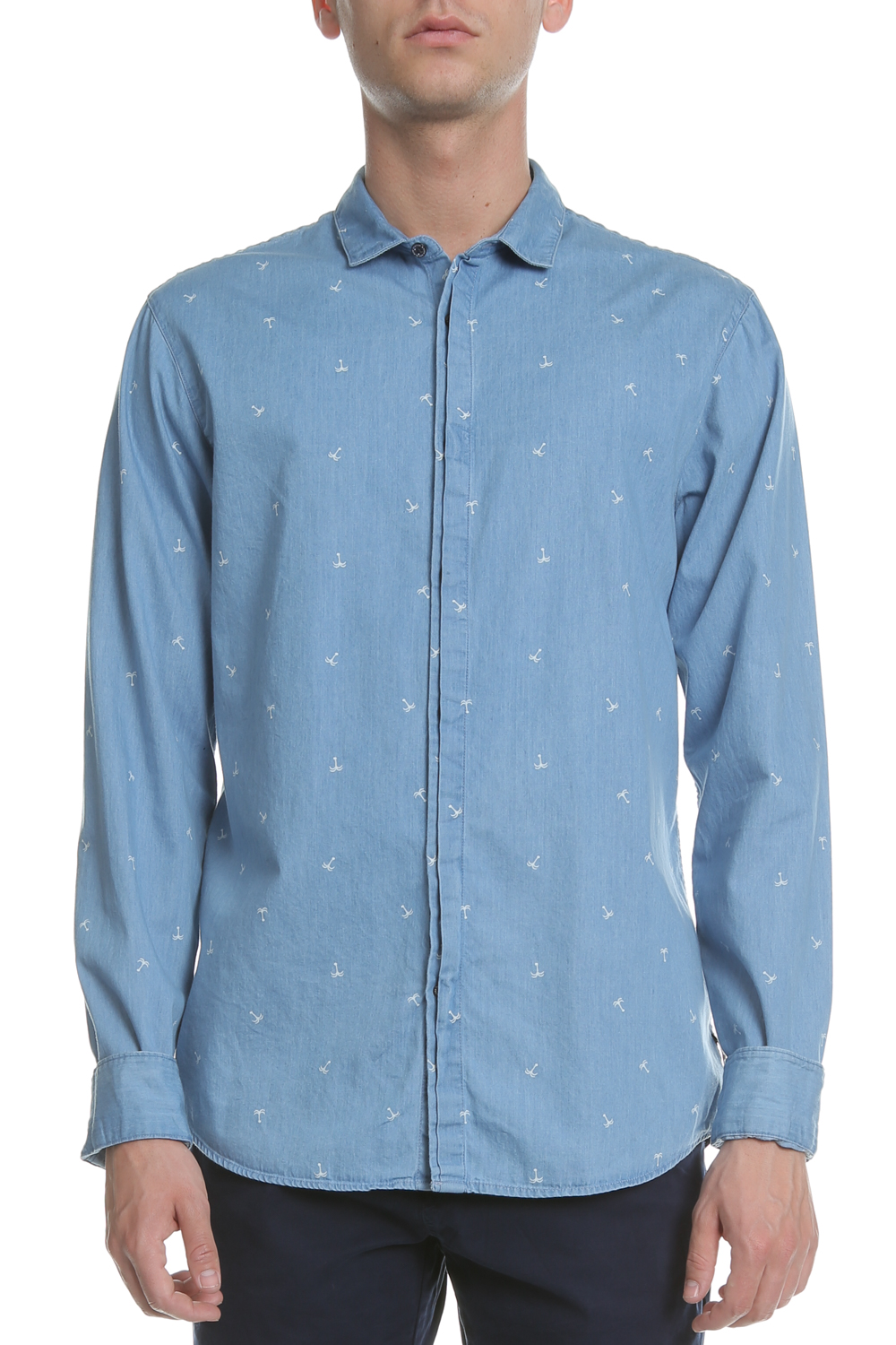 SCOTCH & SODA SCOTCH & SODA - Ανδρικό τζιν πουκάμισο SCOTCH & SODA Amsterdams Blauw γαλάζιο