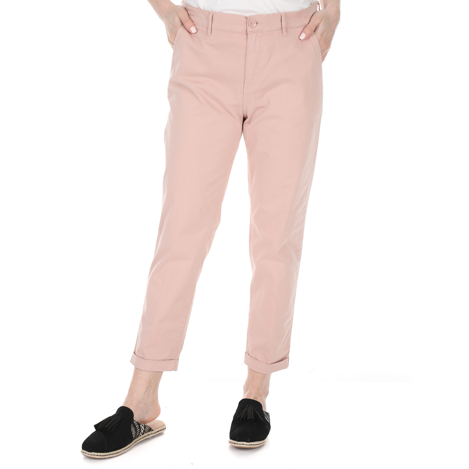 Γυναικεία/Ρούχα/Παντελόνια/Chinos GAS - Γυναικείο chino παντελόνι GAS ALONI JINSY ροζ